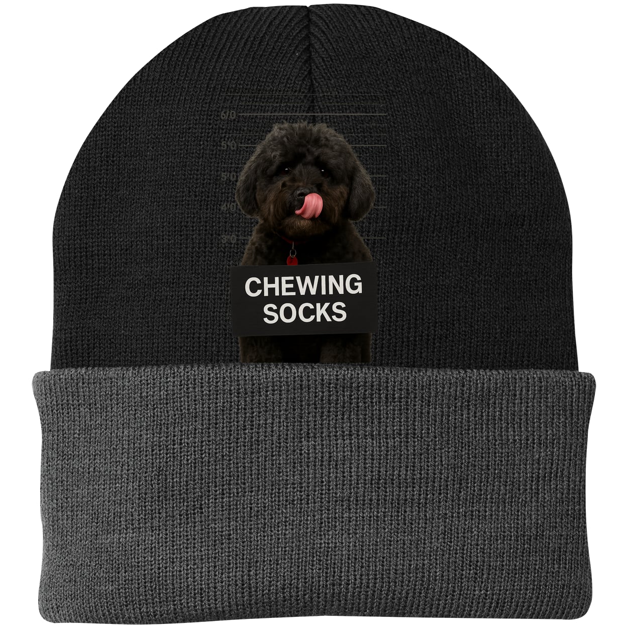 CP90 Port & Company Knit Beanie - Black/Gray