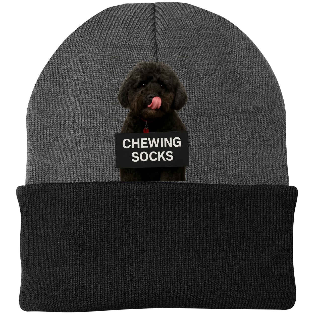CP90 Port & Company Knit Beanie - Athletic Oxford/Black