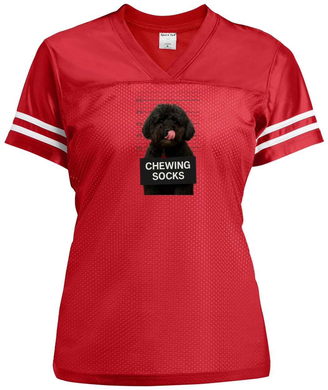 LST307 Sport-Tek Ladies' Replica Jersey - True Red/White