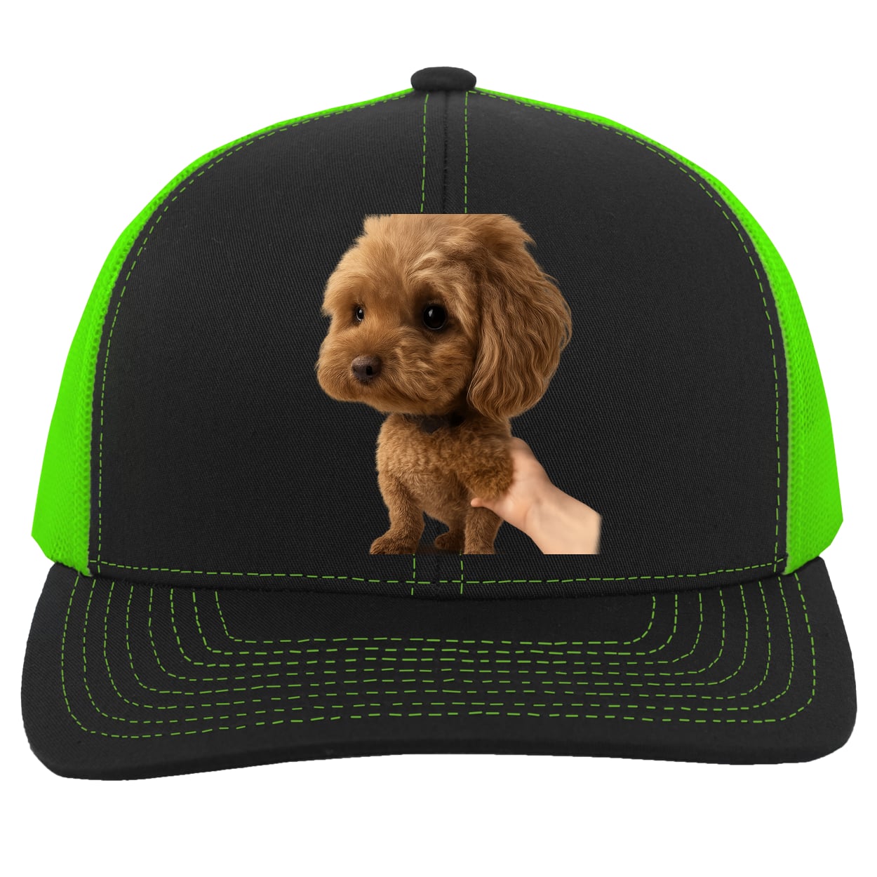 104C Trucker Snap Back - Black/Neon Green