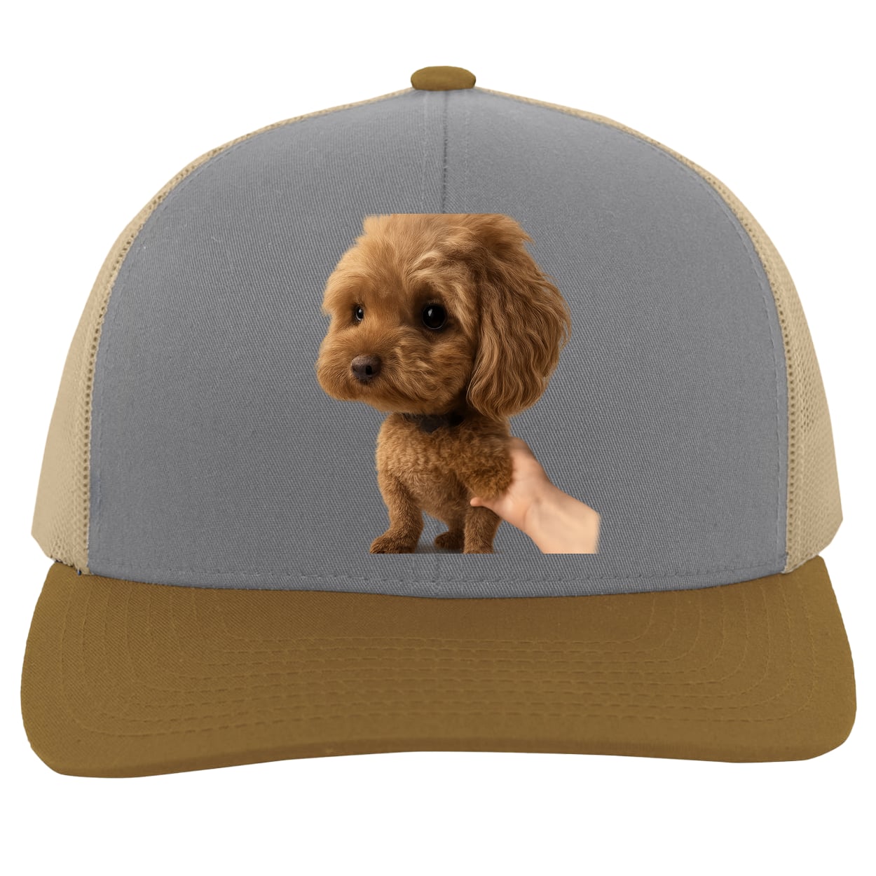 104C Trucker Snap Back - Heather/Beige/Amber