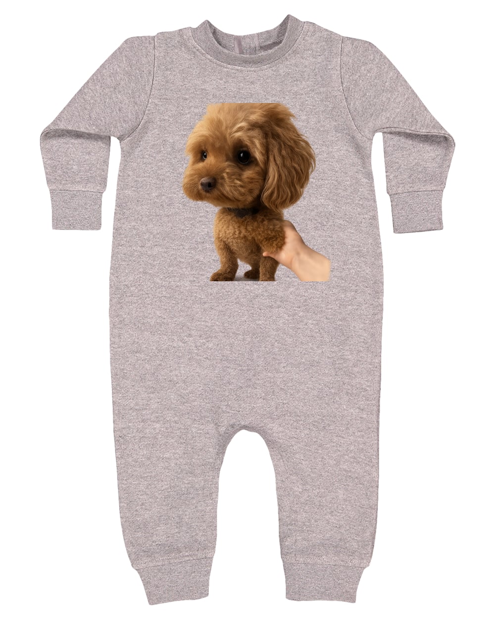 4447 Rabbit Skins Infant Fleece One-Piece Bodysuit - Heather Grey