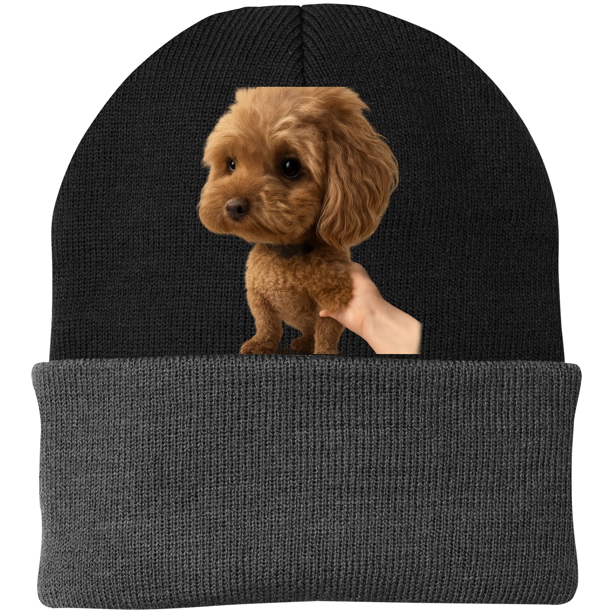CP90 Port & Company Knit Beanie - Black/Gray