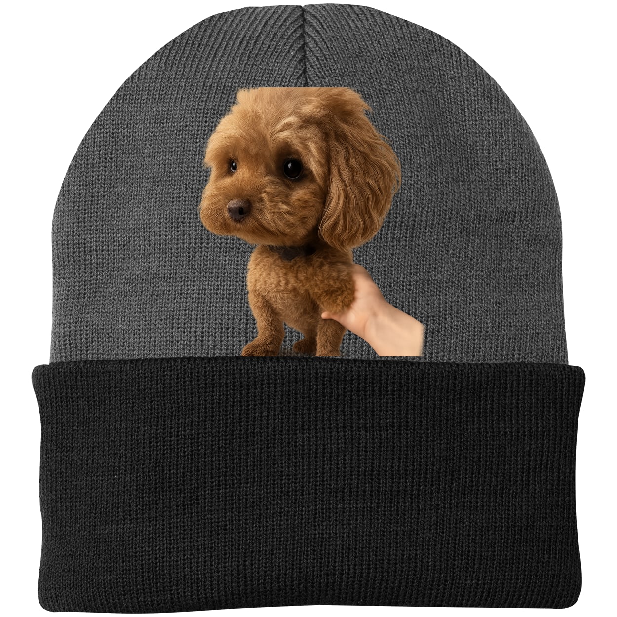 CP90 Port & Company Knit Beanie - Athletic Oxford/Black