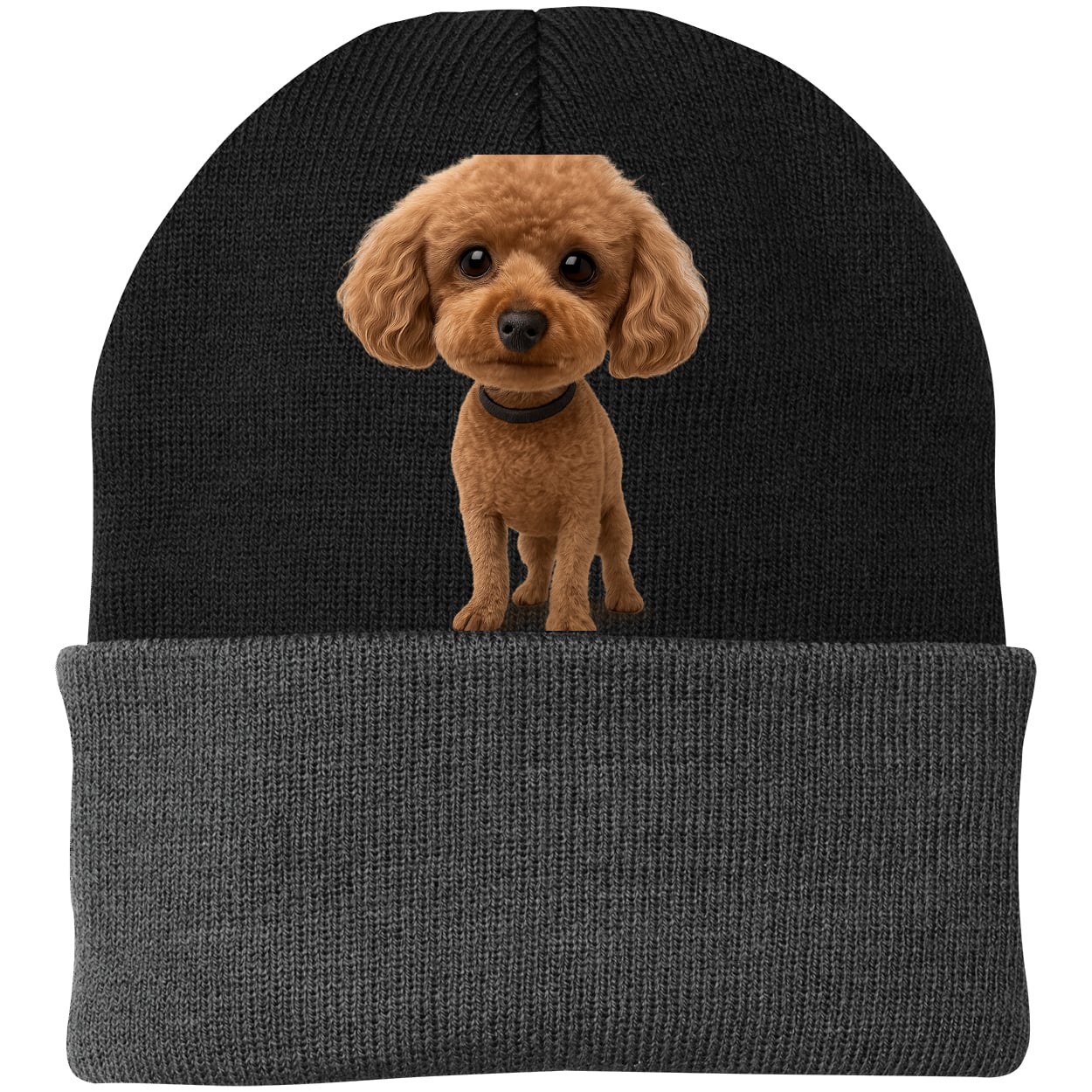 CP90 Port & Company Knit Beanie - Black/Gray