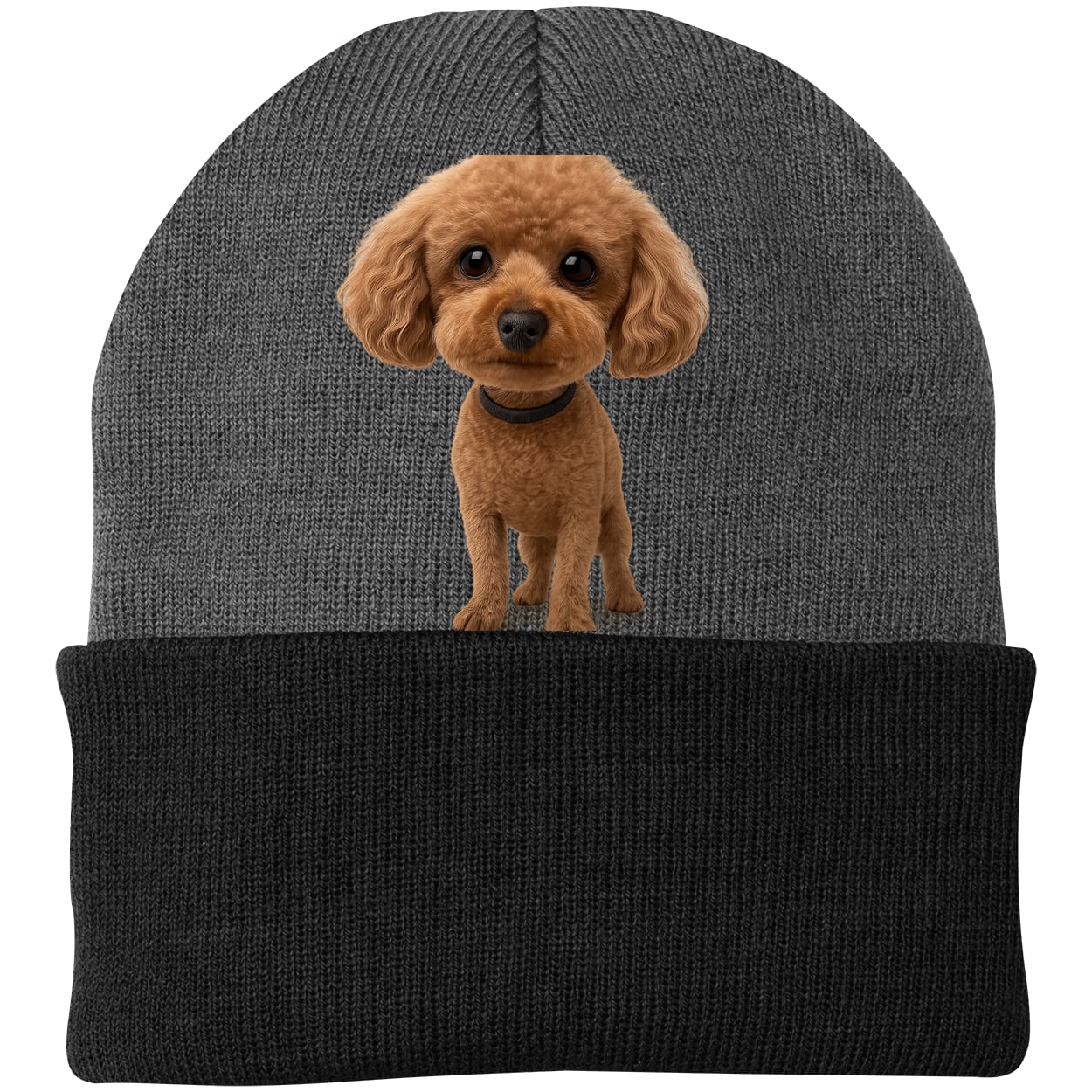 CP90 Port & Company Knit Beanie - Athletic Oxford/Black