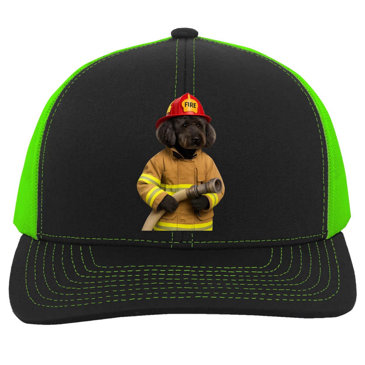 104C Trucker Snap Back - Black/Neon Green