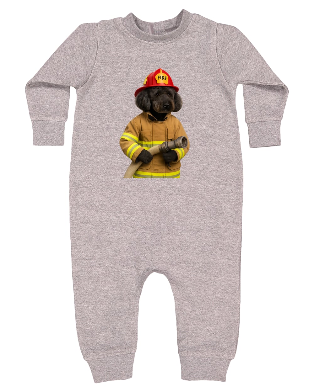 4447 Rabbit Skins Infant Fleece One-Piece Bodysuit - Heather Grey