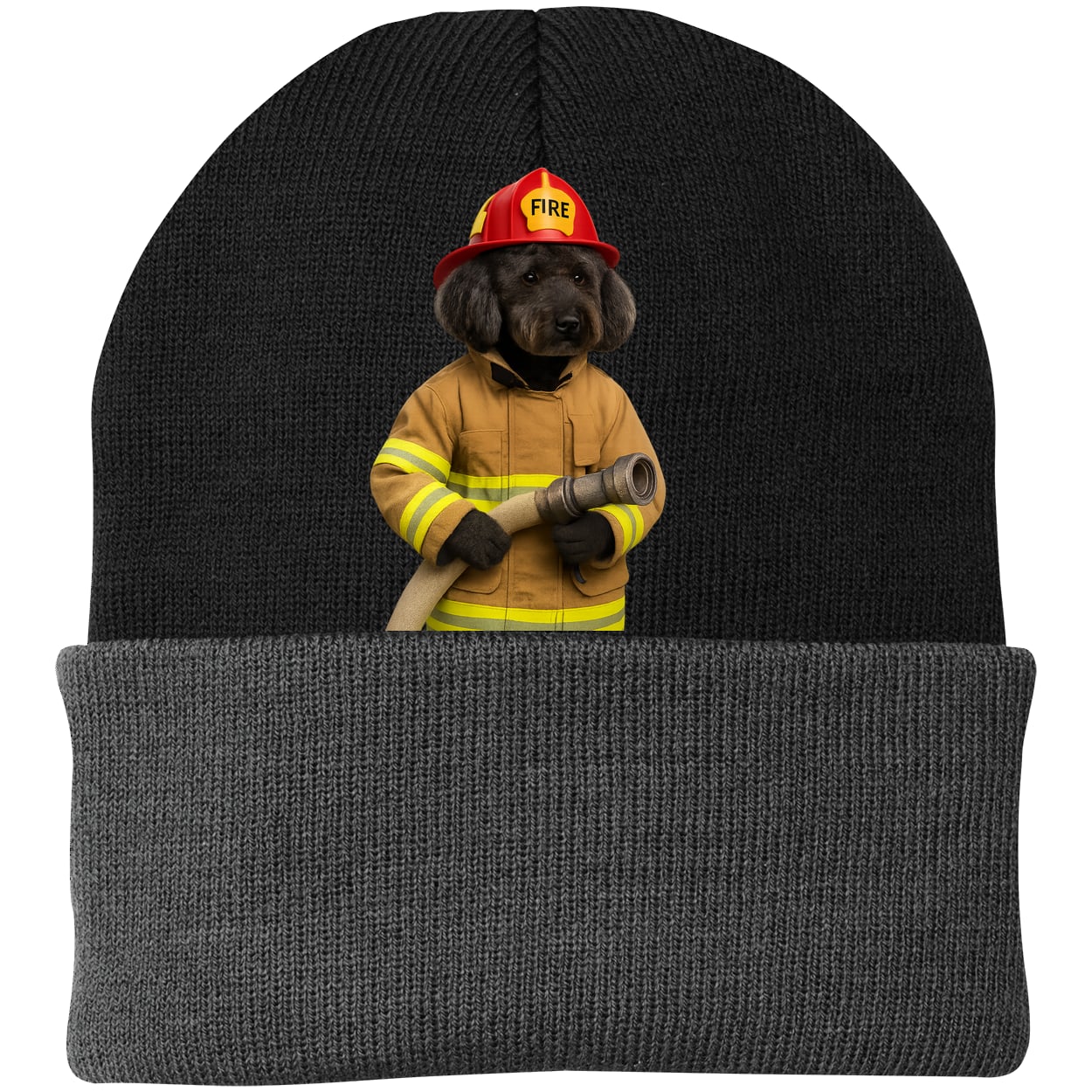 CP90 Port & Company Knit Beanie - Black/Gray