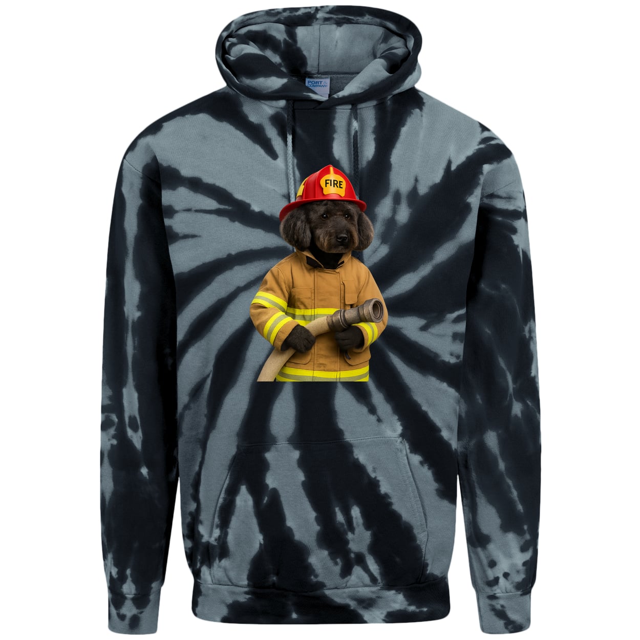 PC146 Port & Company Adult Tie-Dye Pullover Hoodie - Black