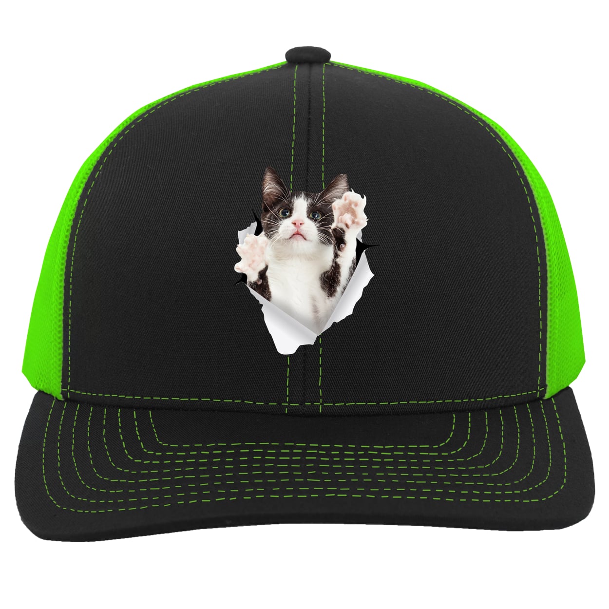 104C Trucker Snap Back - Black/Neon Green