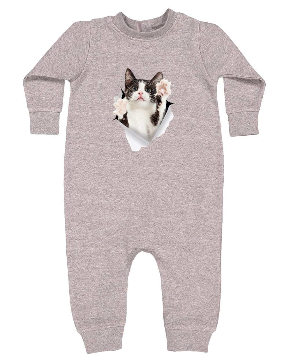4447 Rabbit Skins Infant Fleece One-Piece Bodysuit - Heather Grey