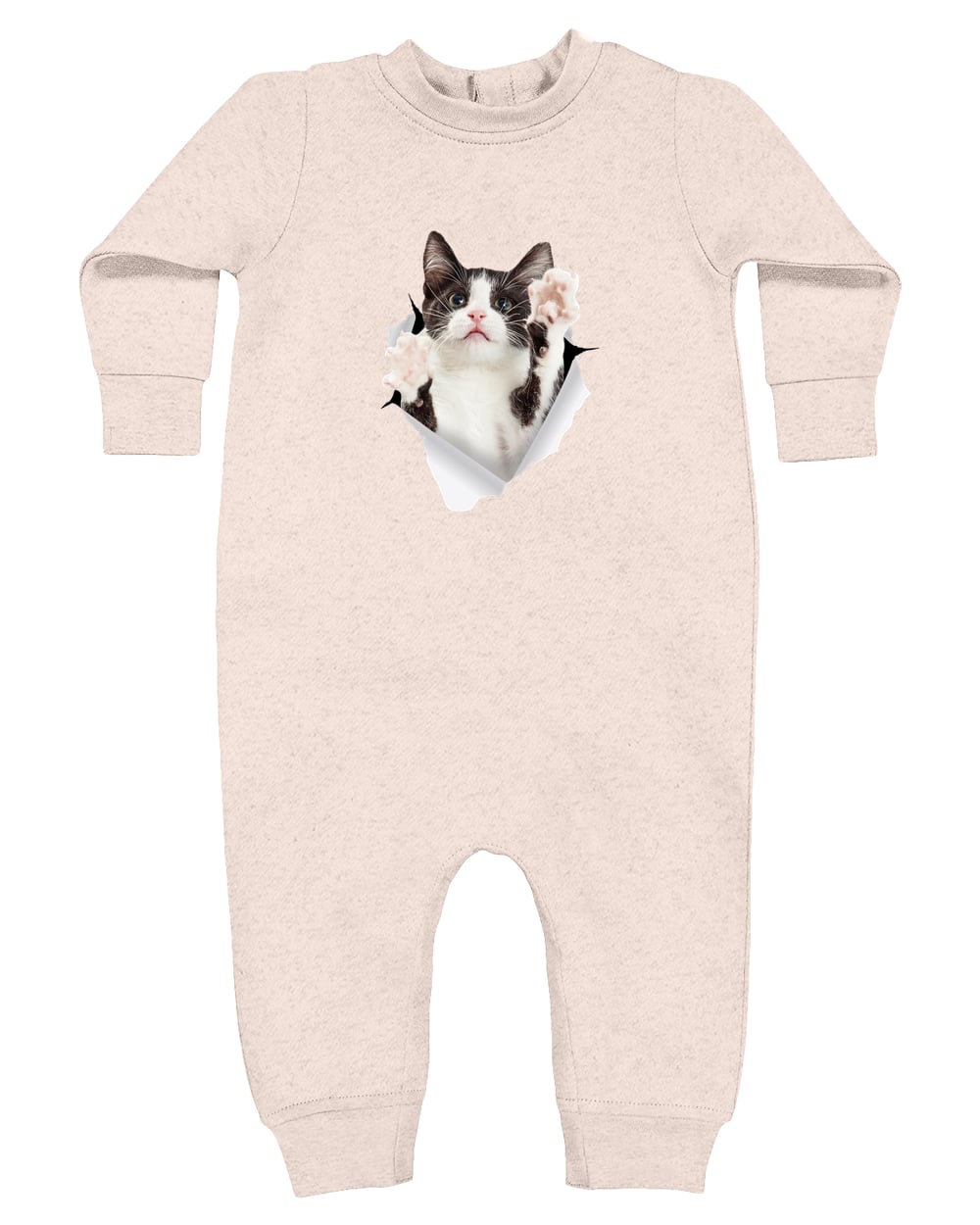 4447 Rabbit Skins Infant Fleece One-Piece Bodysuit - Natural Heather
