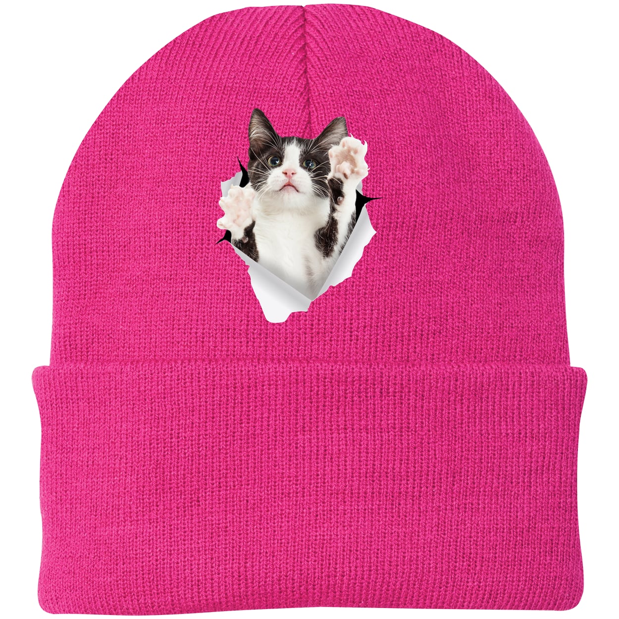 CP90 Port & Company Knit Beanie - Neon Pink
