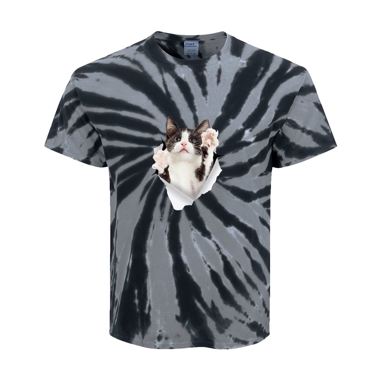PC147Y Port & Company Kids Tie-Dye Tee - Black