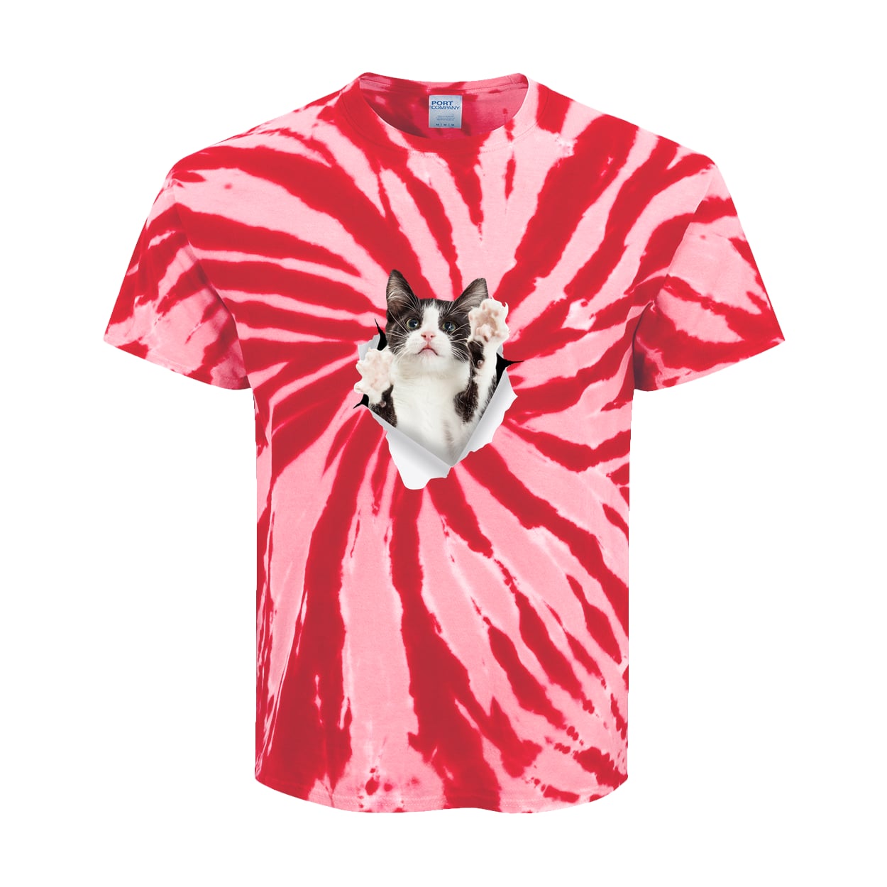 PC147Y Port & Company Kids Tie-Dye Tee - Red