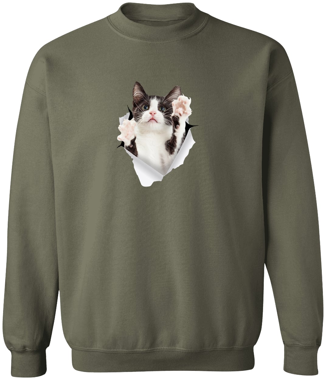 G180 Gildan Crewneck Pullover Sweatshirt - Military Green