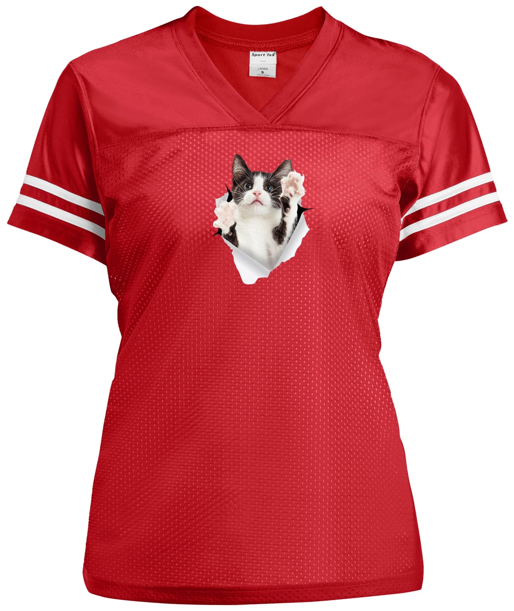 LST307 Sport-Tek Ladies' Replica Jersey - True Red/White