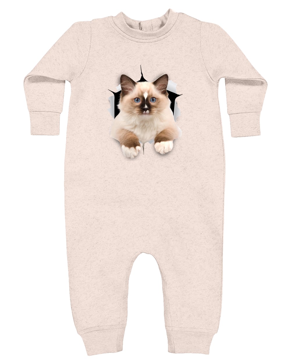 4447 Rabbit Skins Infant Fleece One-Piece Bodysuit - Natural Heather