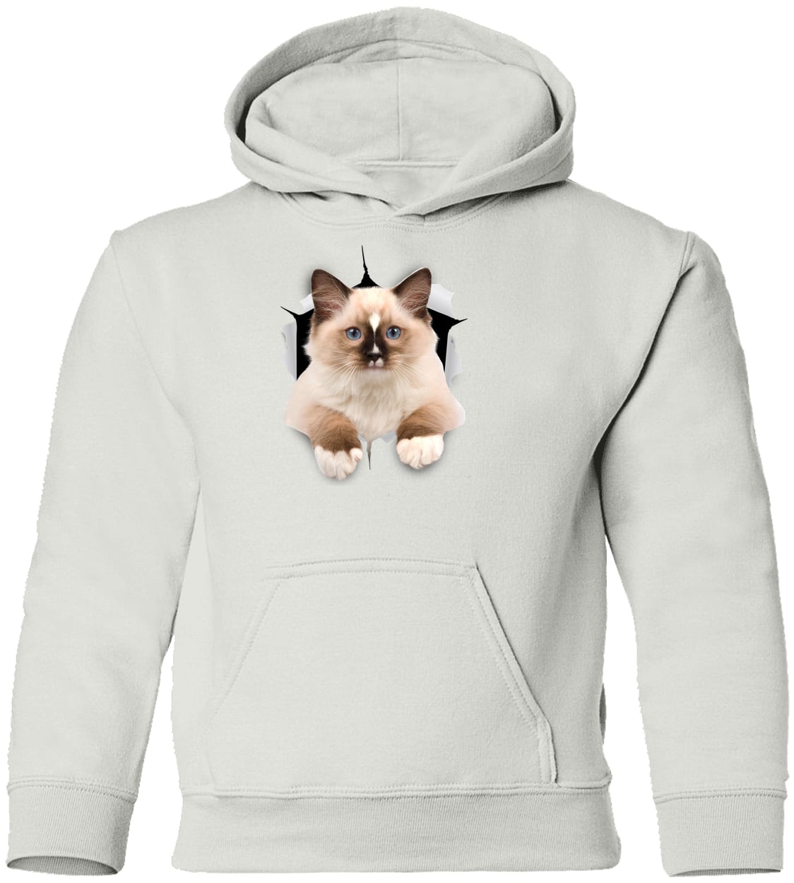 G185B Gildan Youth Pullover Hoodie - White