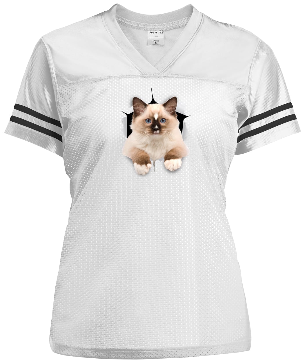LST307 Sport-Tek Ladies' Replica Jersey - White/Black