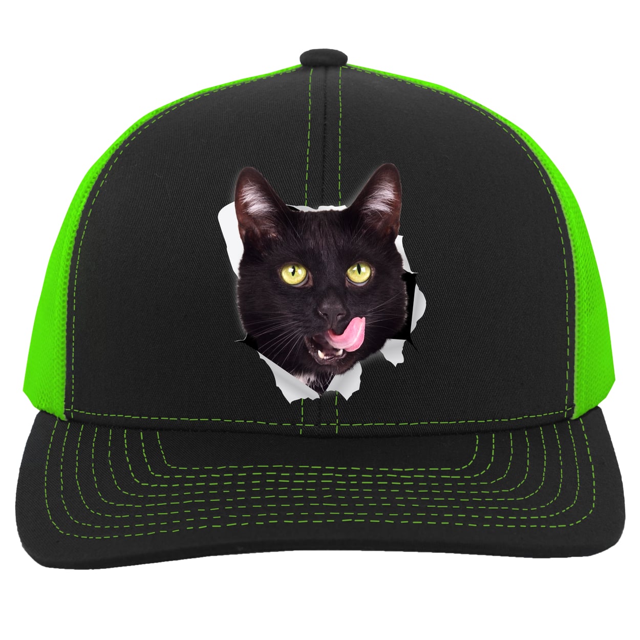 104C Trucker Snap Back - Black/Neon Green