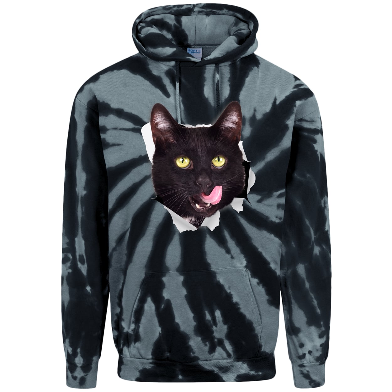 PC146 Port & Company Adult Tie-Dye Pullover Hoodie - Black