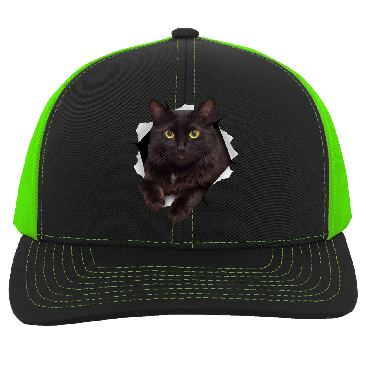 104C Trucker Snap Back - Black/Neon Green