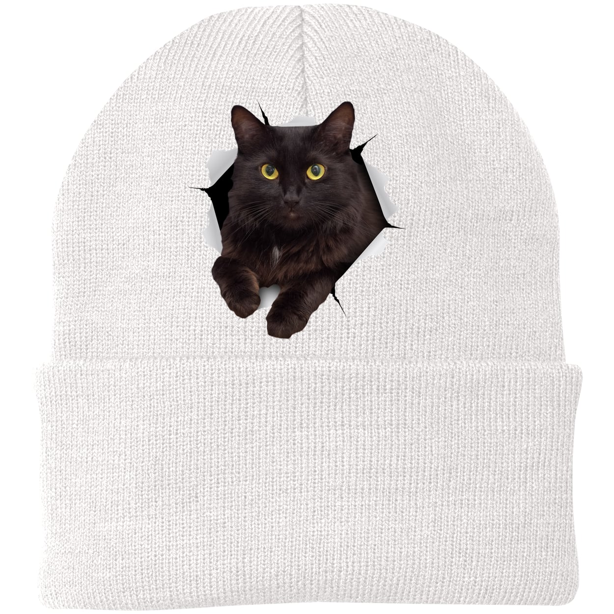 CP90 Port & Company Knit Beanie - White