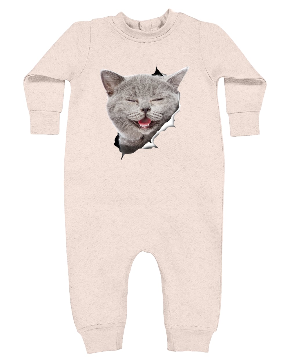 4447 Rabbit Skins Infant Fleece One-Piece Bodysuit - Natural Heather