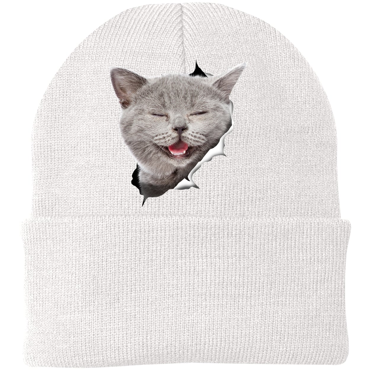 CP90 Port & Company Knit Beanie - White