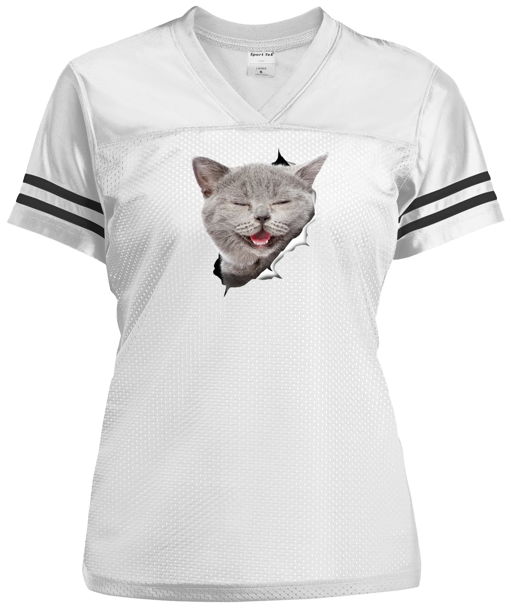 LST307 Sport-Tek Ladies' Replica Jersey - White/Black