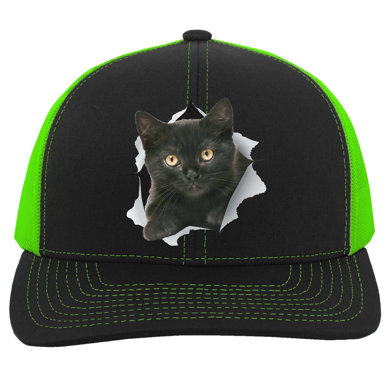 104C Trucker Snap Back - Black/Neon Green