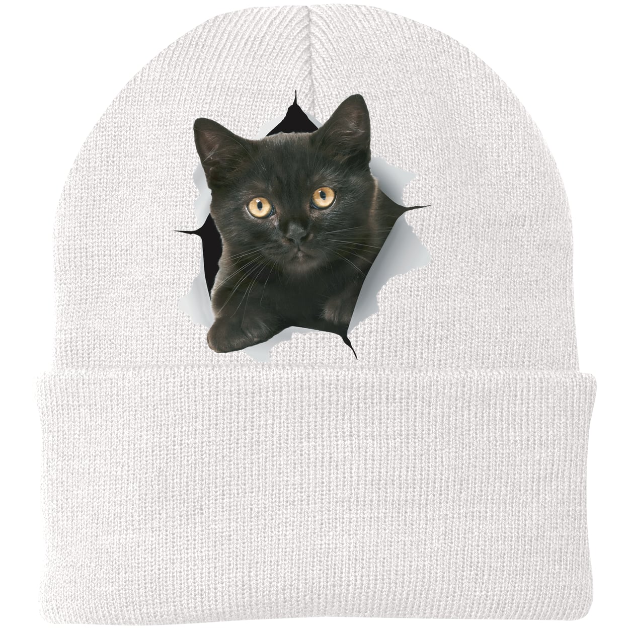 CP90 Port & Company Knit Beanie - White