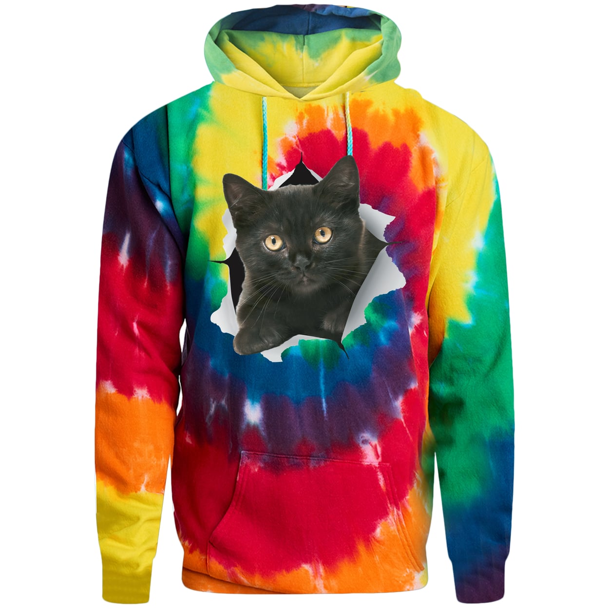 PC146 Port & Company Adult Tie-Dye Pullover Hoodie - Rainbow