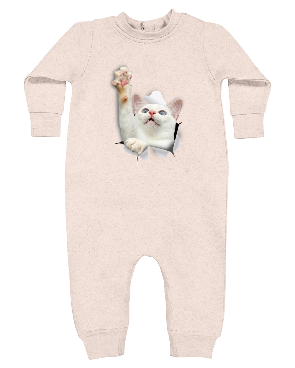 4447 Rabbit Skins Infant Fleece One-Piece Bodysuit - Natural Heather