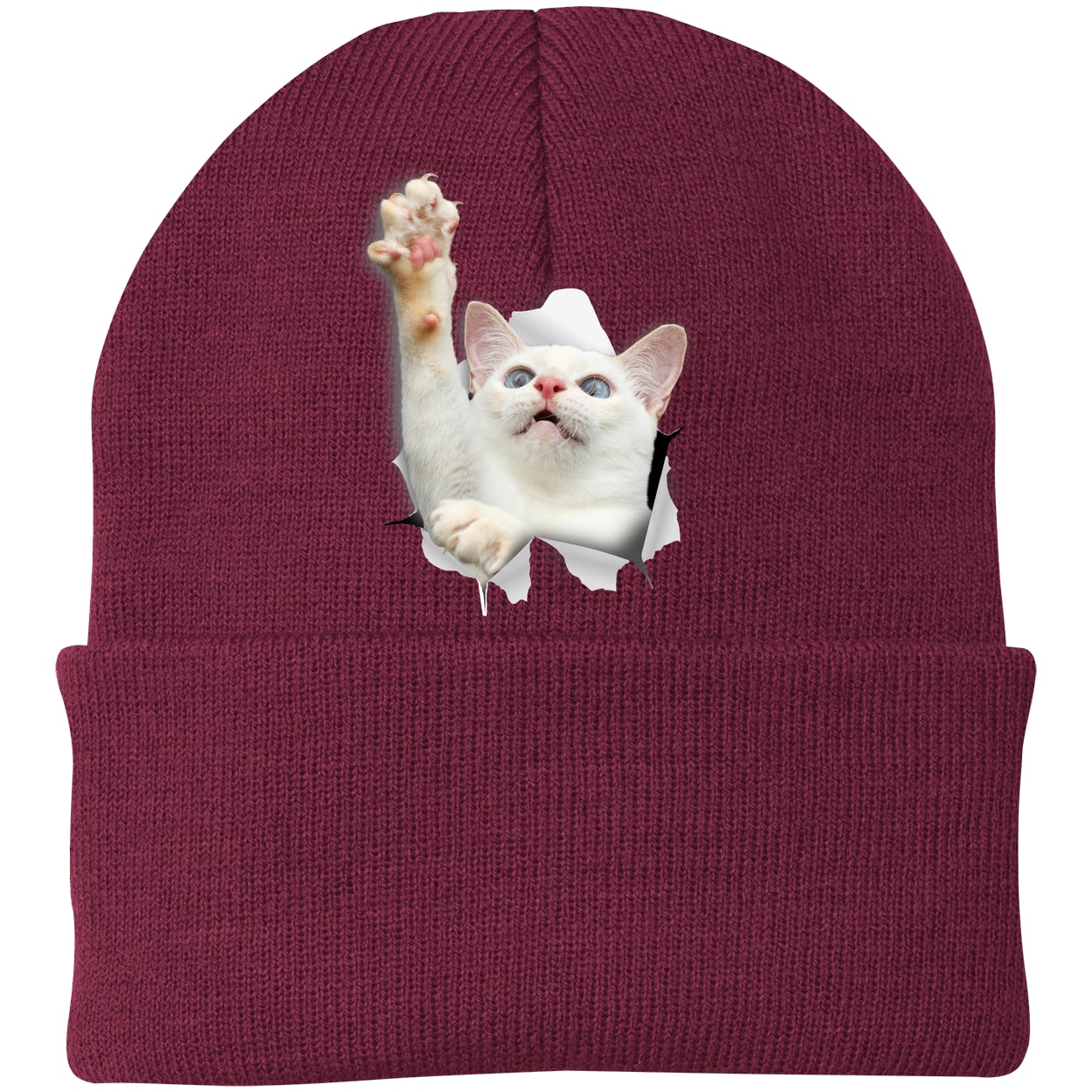 CP90 Port & Company Knit Beanie - Maroon