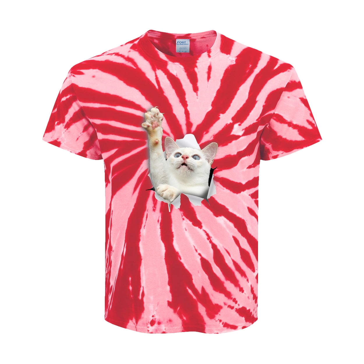 PC147Y Port & Company Kids Tie-Dye Tee - Red