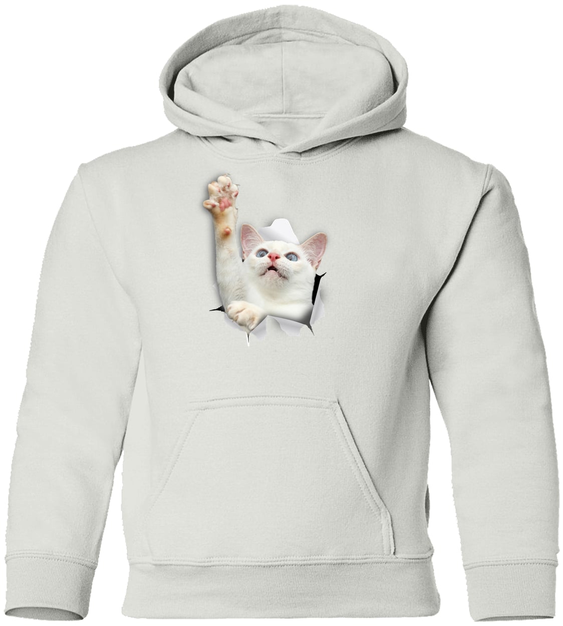 G185B Gildan Youth Pullover Hoodie - White