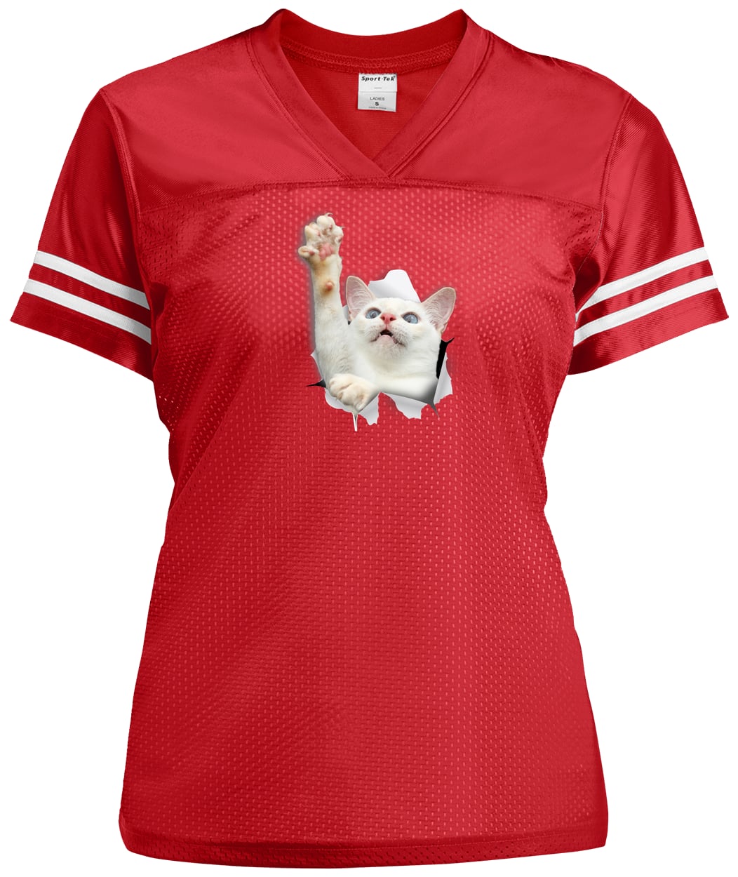 LST307 Sport-Tek Ladies' Replica Jersey - True Red/White