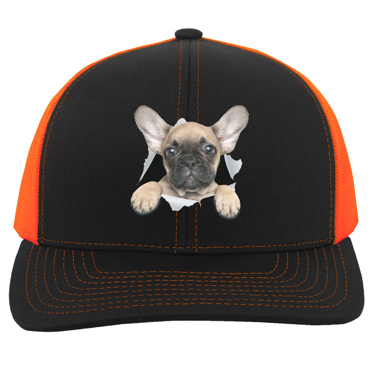 104C Trucker Snap Back - Black/Neon Orange