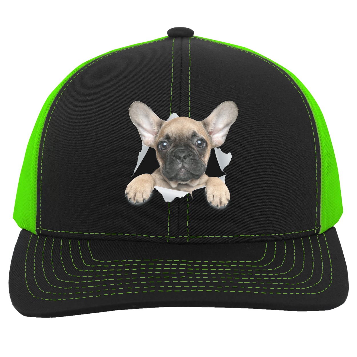 104C Trucker Snap Back - Black/Neon Green