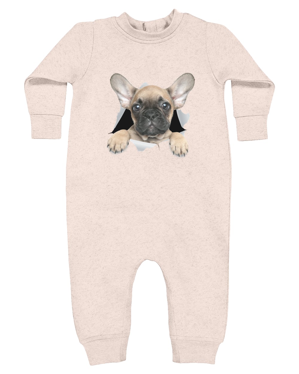 4447 Rabbit Skins Infant Fleece One-Piece Bodysuit - Natural Heather