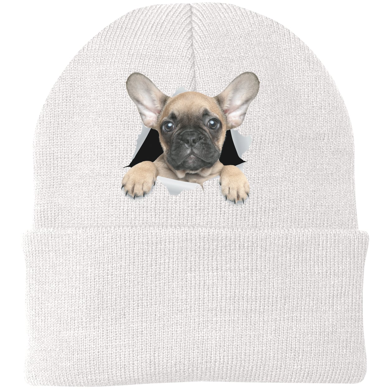 CP90 Port & Company Knit Beanie - White