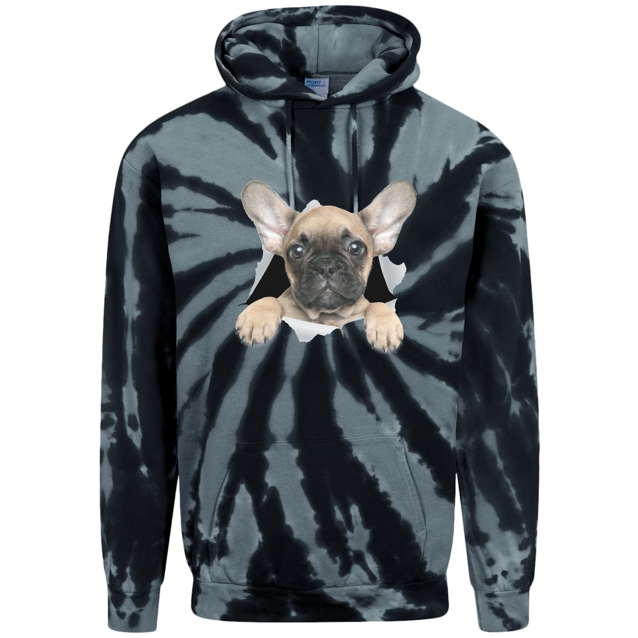 PC146 Port & Company Adult Tie-Dye Pullover Hoodie - Black