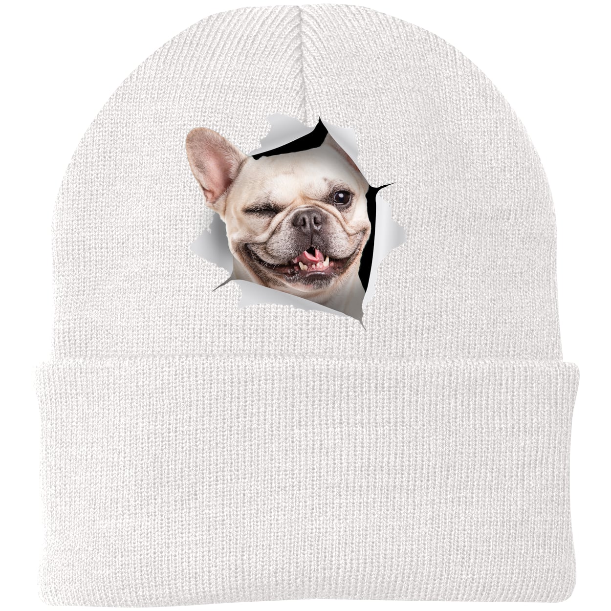CP90 Port & Company Knit Beanie - White
