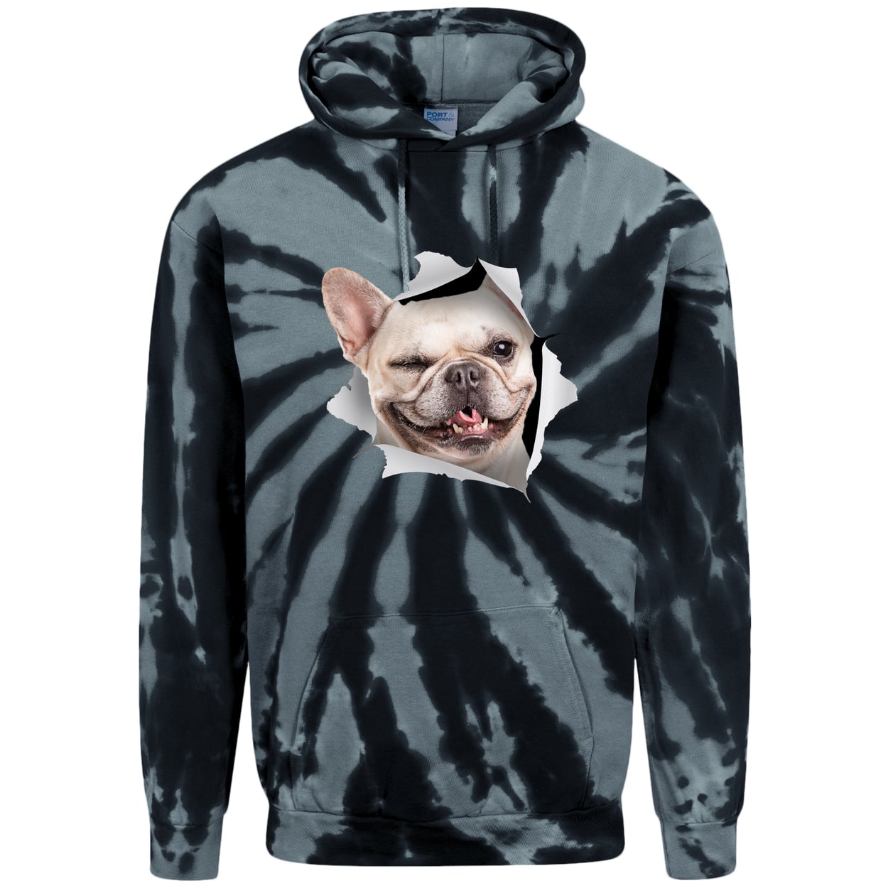 PC146 Port & Company Adult Tie-Dye Pullover Hoodie - Black