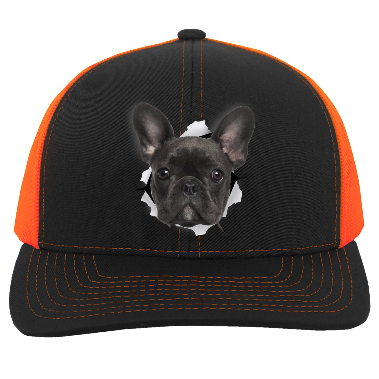 104C Trucker Snap Back - Black/Neon Orange