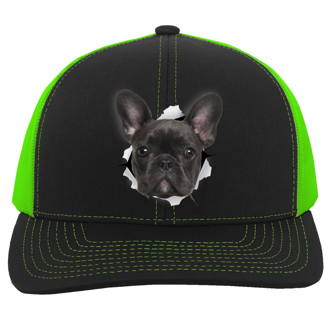 104C Trucker Snap Back - Black/Neon Green