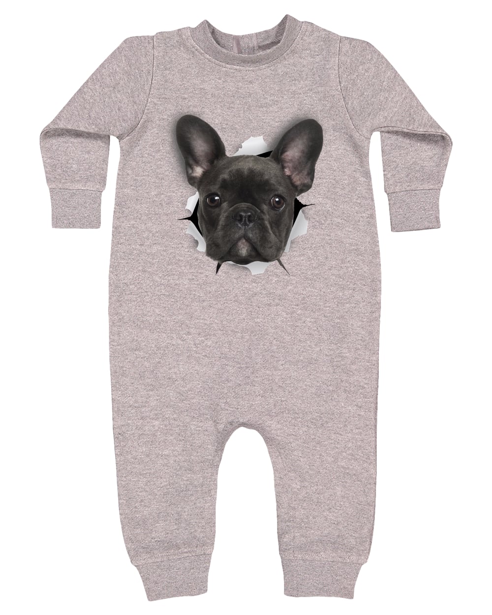 4447 Rabbit Skins Infant Fleece One-Piece Bodysuit - Heather Grey
